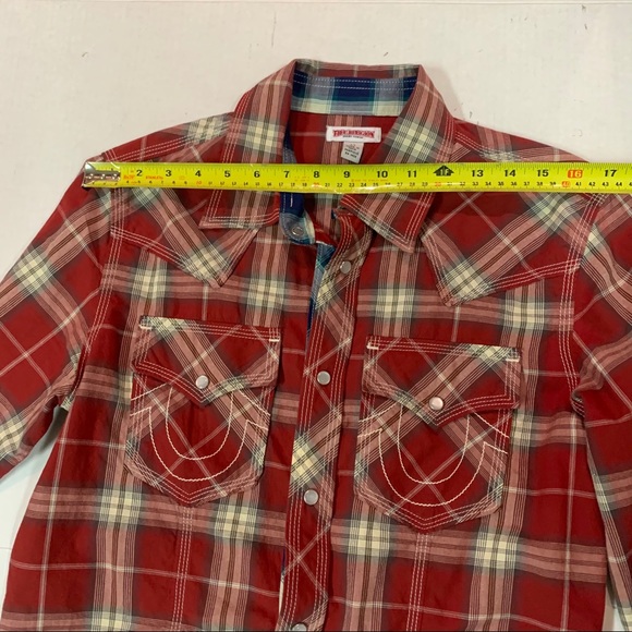 True religion western style plaid button down - Picture 3 of 11